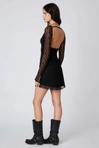 Lace Long Sleeve Mini Dress