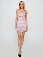Delamere Mini Dress Pink / Black Polka Dot