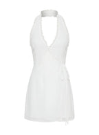 Taija Wrap Mini Dress White