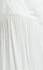 Cryzel Midi Dress - Flutter Sleeve Tiered Dress in White