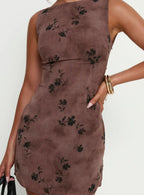 Edwyna Mini Dress Brown Floral