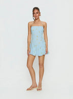 Delamere Mini Dress Pastel Blue Floral