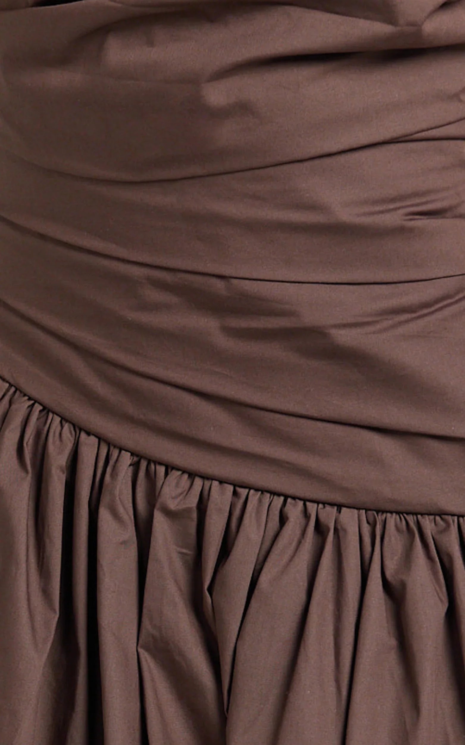 Almera Mini Dress - Strapless Ruched Dress in Chocolate