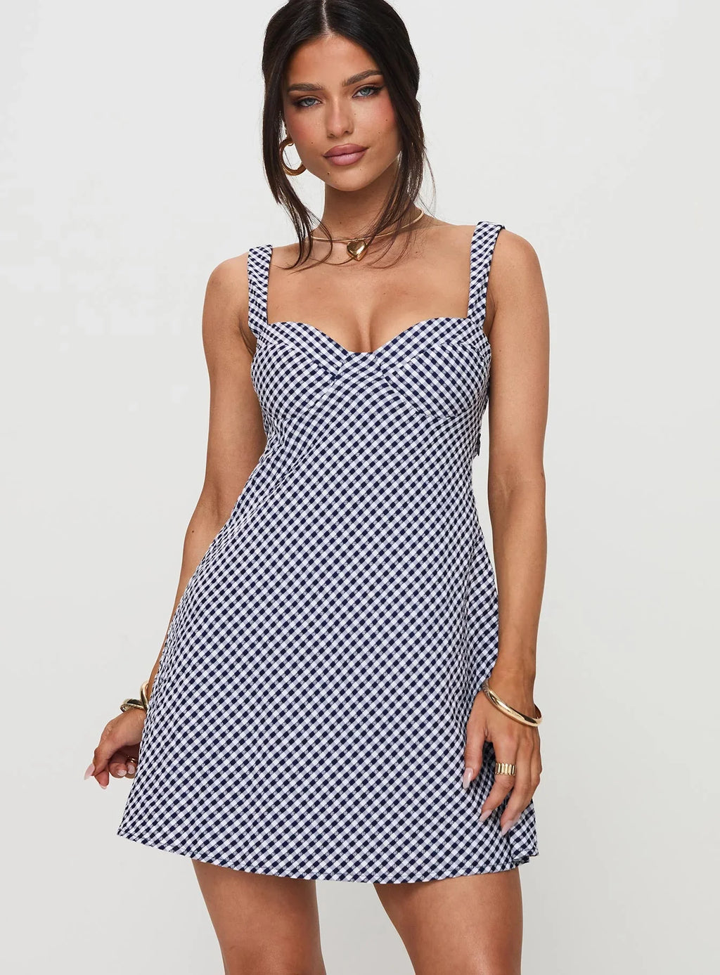 Mcbeath Mini Dress Navy Check