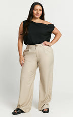 Mabel Bodysuit - Asymmetrical Neckline One Shoulder in Black