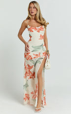 Talia Maxi Dress - Cowl Neck Low Back Dress in Vintage Orchid