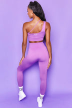 Evolve Seamless Asymmetric Crop Top in Purple