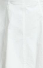 Dylan Mini Dress - High Boatneck Sleeved Fit And Flare Skirt Dress in White