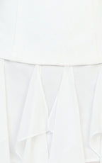 Selani Mini Dress - Strapless Bodice Ruffle Hem Dress in White