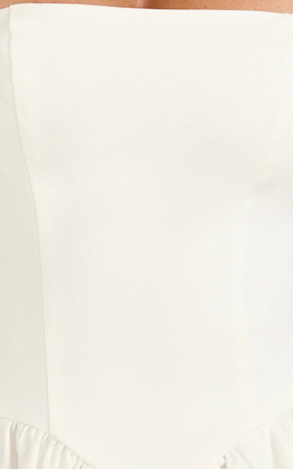 Helda Midi Dress - Halter Tie Neck Corset Panel Dress in Off White