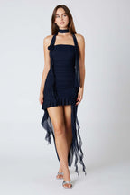 Rosette Frill Mini Dress