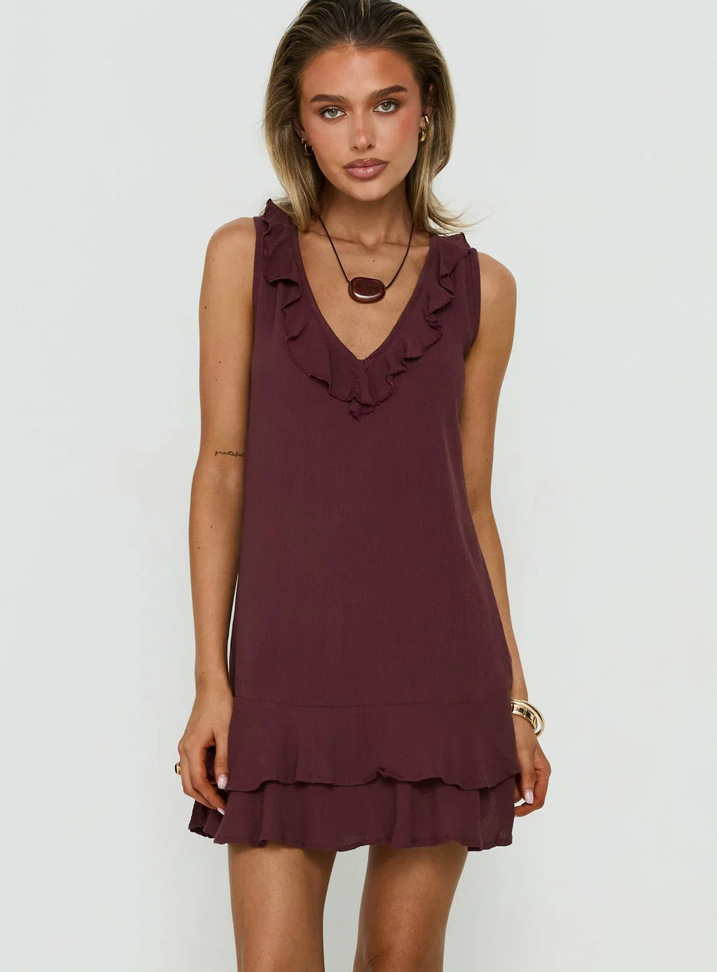 Swade Mini Dress Crinkle Plum