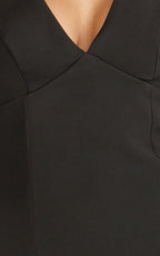 Lauren Maxi Dress - Plunge Halterneck High Split Dress in Black
