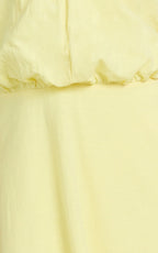 Violetta Maxi Dress - Backless Linen Look Hater Neck Dress in Lemon
