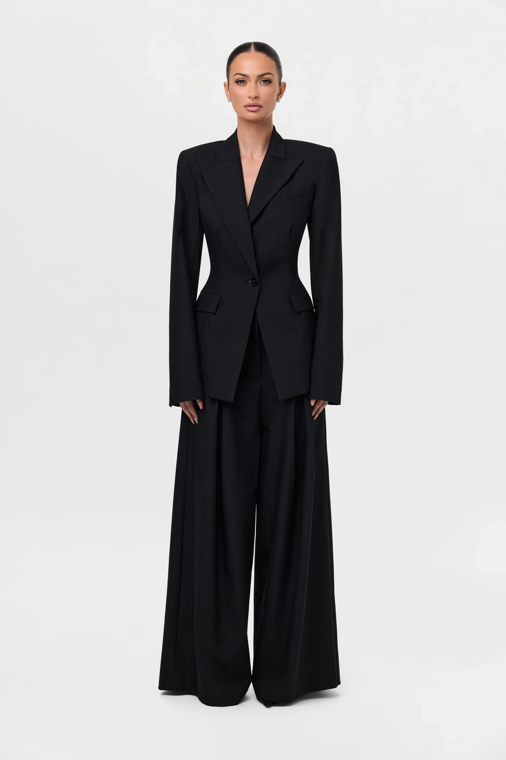 Suiting Pleated Wide-Leg Pant