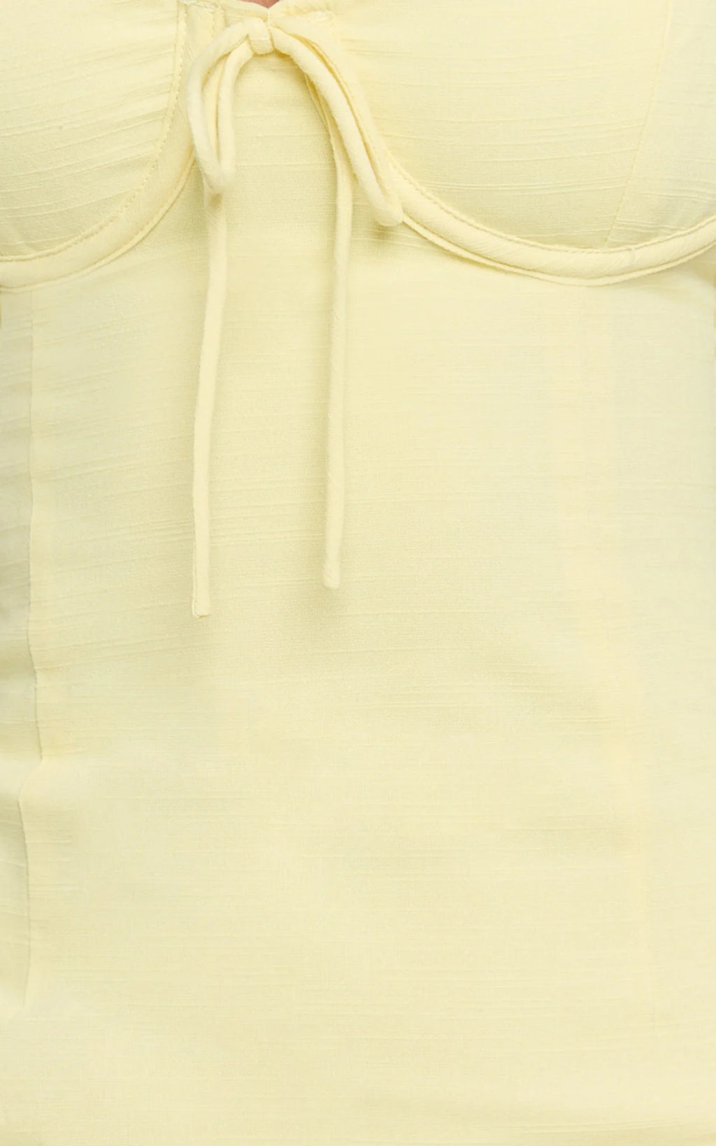 Mikayla Mini Linen Blend Dress - Sweetheart Ruched Bust Fitted Dress in Lemon