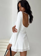 Lukea Long Sleeve Mini Dress White Petite