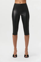 Vegan Leather Capri Leggings