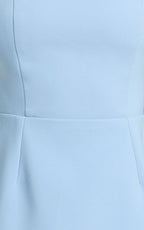 Yuna Mini Dress - Cap Sleeve Open Back Fit And Flare Tulip Dress in Blue