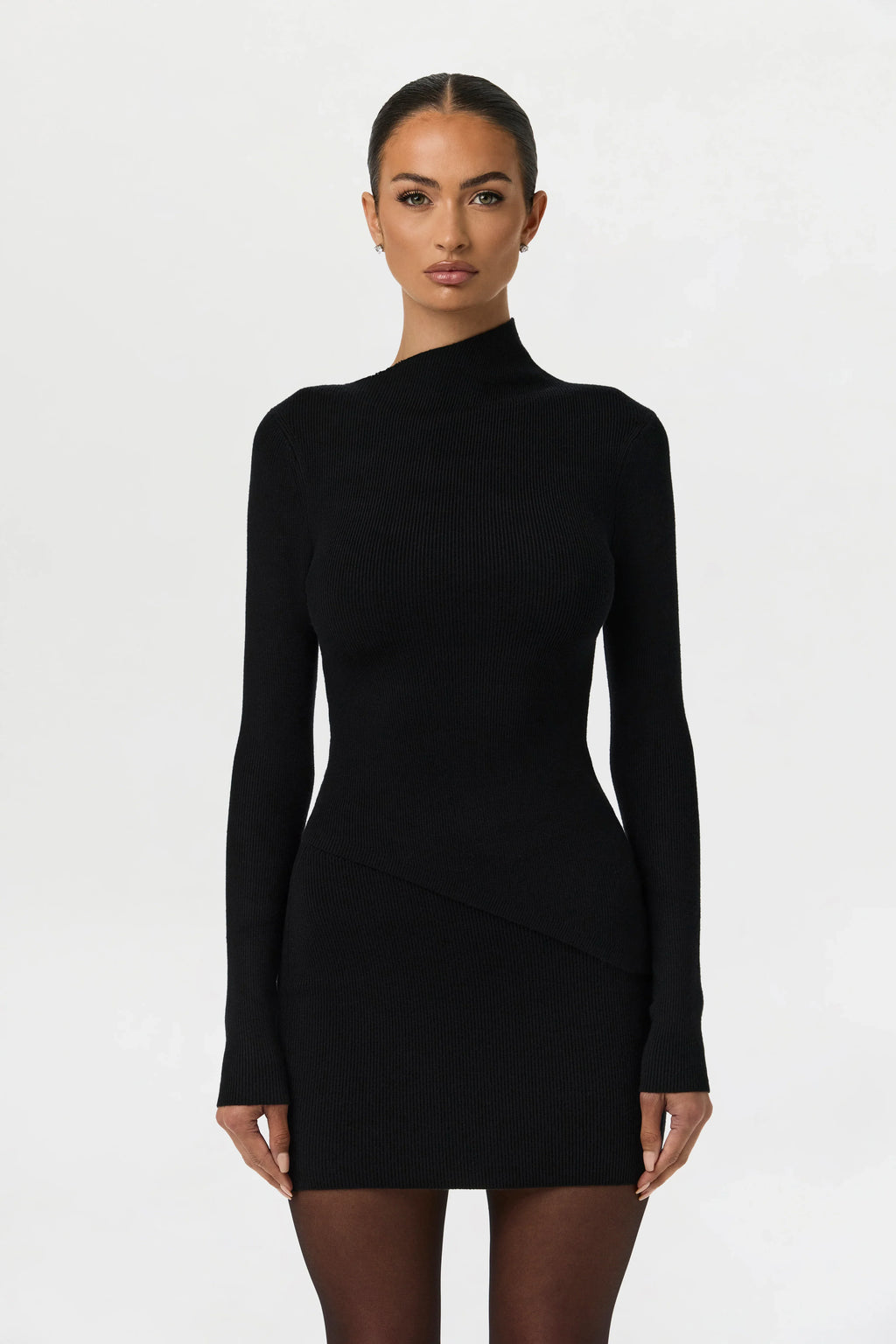 Ribbed-Knit Mini Skirt