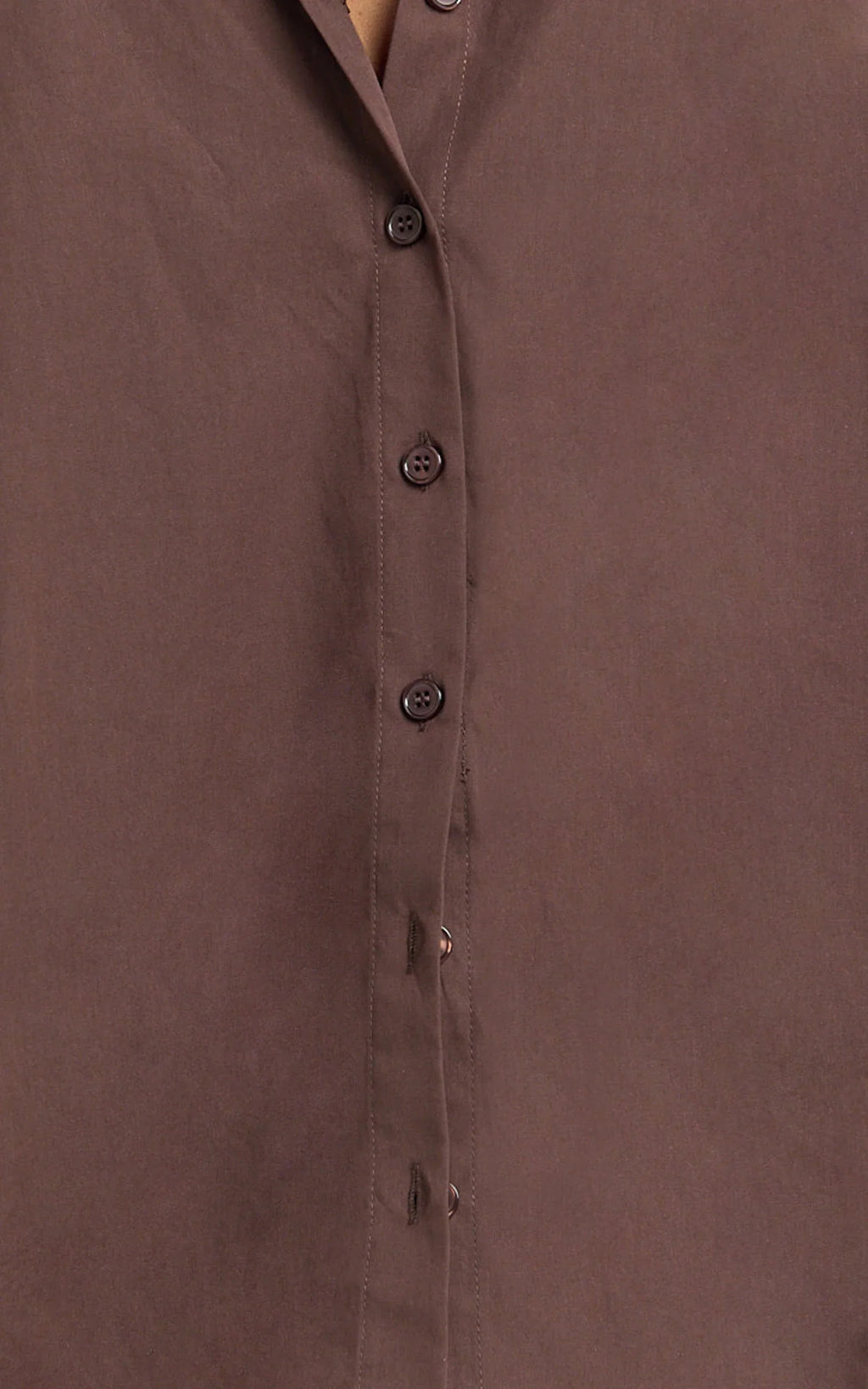 Kalpena Shirt - Ruched Side Oversized Shirt in Chocolate