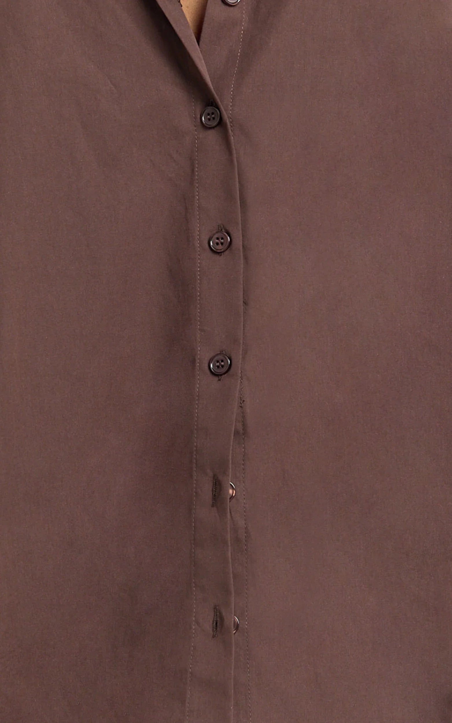 Kalpena Shirt - Ruched Side Oversized Shirt in Chocolate