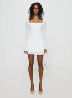 Lanchester Long Sleeve Mini Dress White