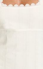 Roxanne Midi Dress - Square Neck Fit And Flare Dress in White