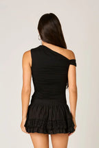 Eyelet Ruffle Mini Skirt