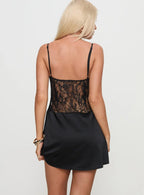 Anavieve Lace Mini Dress Black