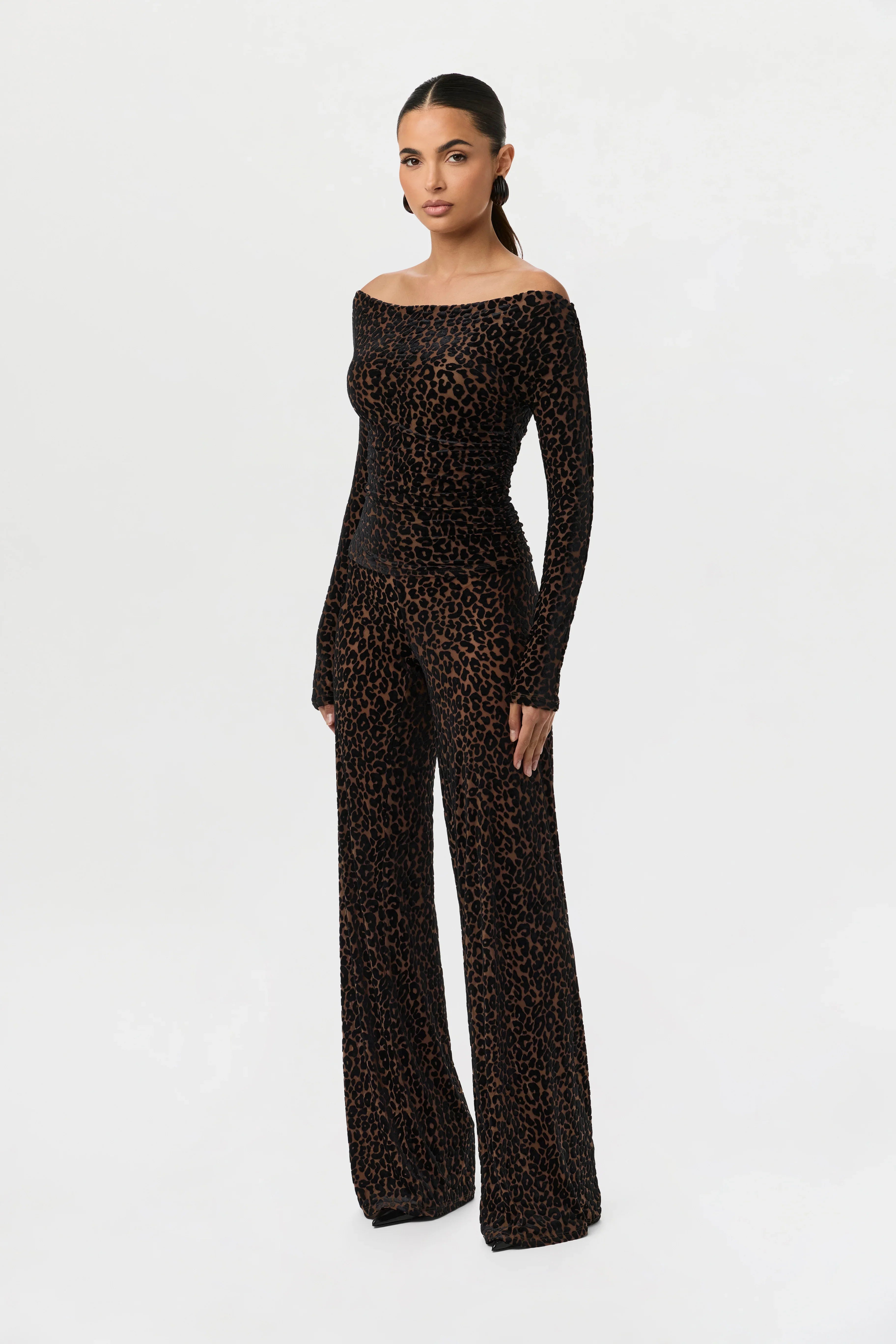 Burnout Wide-Leg Pant