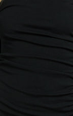 Carla Mini Dress - Rolled High Neck Bodycon Dress in Black