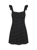 Beacall Mini Dress Black Polka Dot