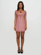 Marseilla Mini Dress Red Check