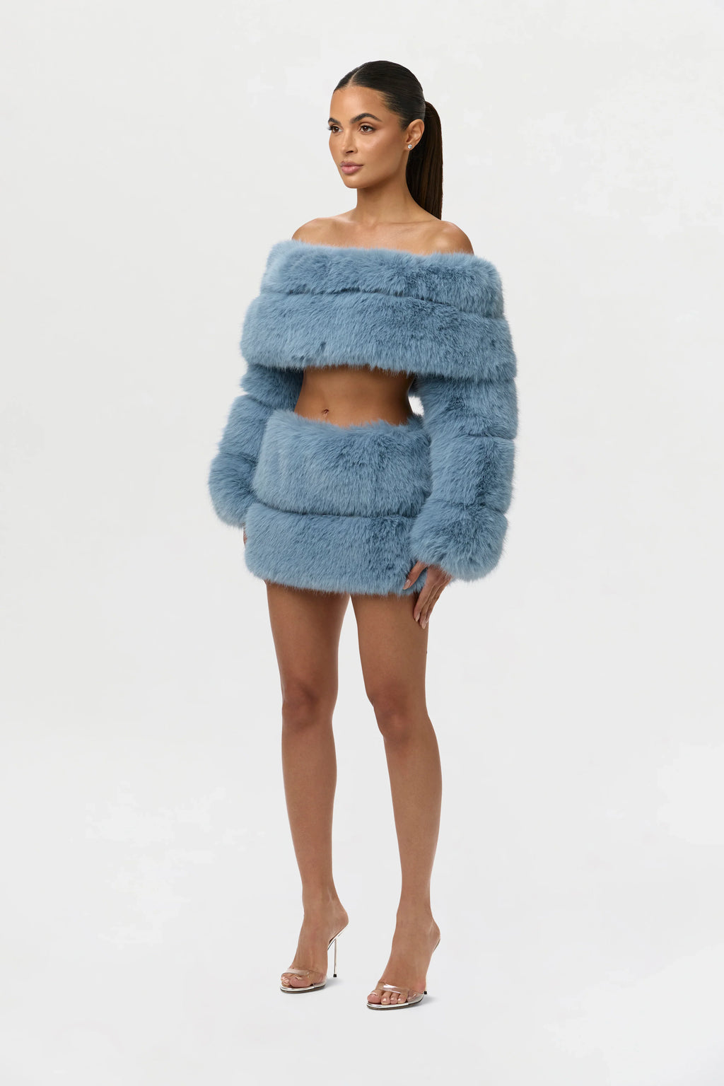 Faux Fur Off-Shoulder Pelted Top