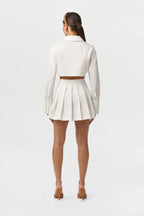 Shirting Pleated Mini Skirt