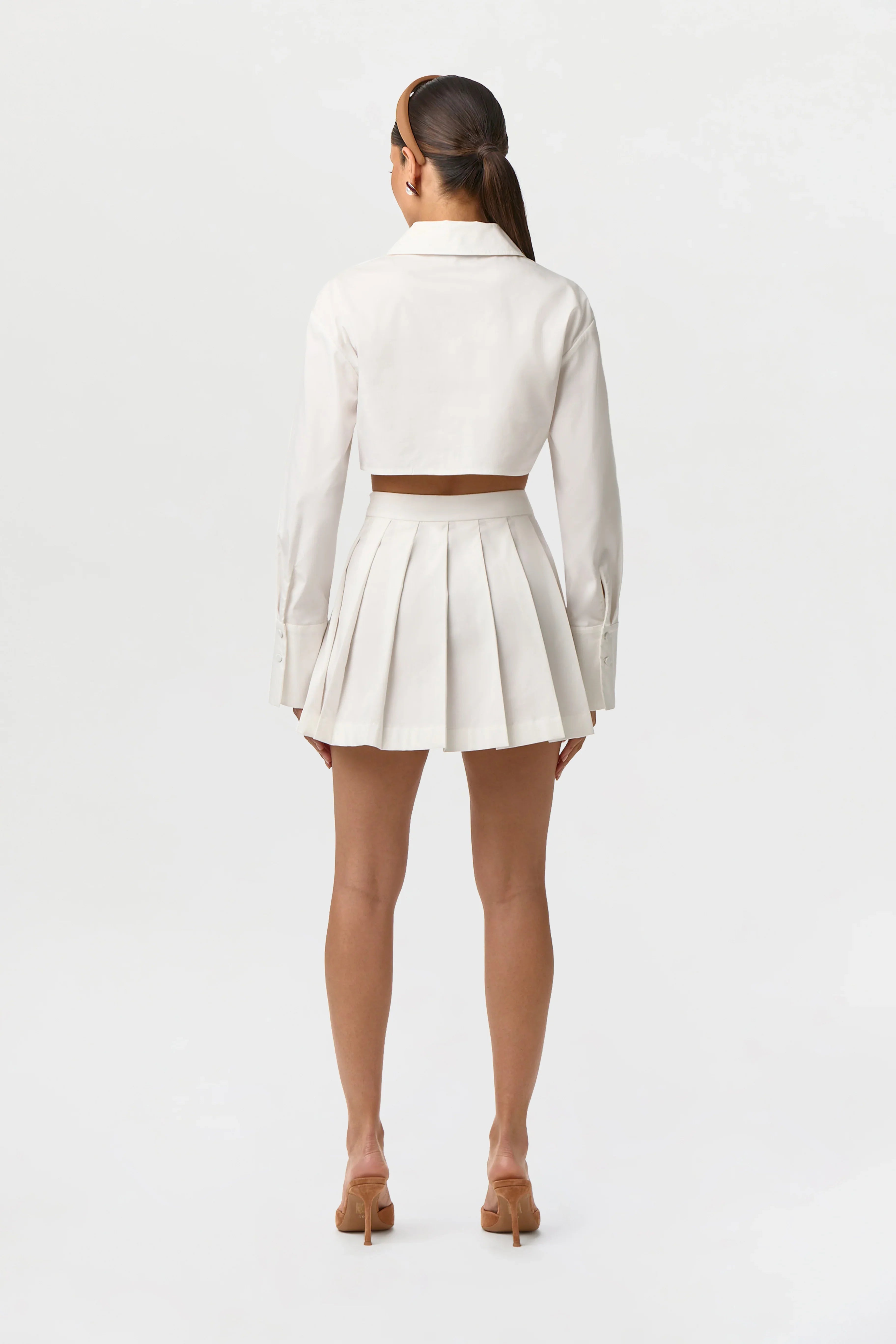 Shirting Pleated Mini Skirt
