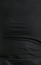 Felicity Mini Dress - Poplin Cowl Halter Gathered Dress in Black