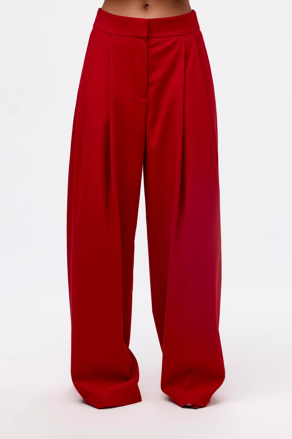 Suiting Pleated Wide-Leg Pant