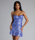 Sherry Sequin Halter A-Line Mini Dress