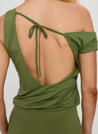 Blousson Asymmetrical Mini Dress Olive
