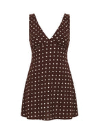 Nellie Mini Dress Brown Polka Dot Tall
