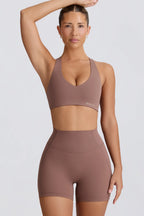 Soft Active Mini Shorts in Mocha