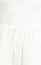 Kimberly Mini Dress - Square Neck Bubble Hem Dress in White