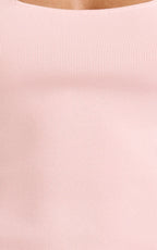 Barbara Maxi Dress - Halter Scoop Neck Contrast Georgette Dress in Pink