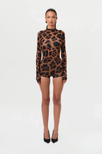 Naked Print Mock Neck Top