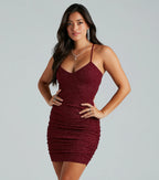 My Sparkle Glitter Lace-Up Mini Dress
