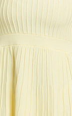 Donissa Mini Dress - Panelled Knit Mini Dress in Butter Yellow