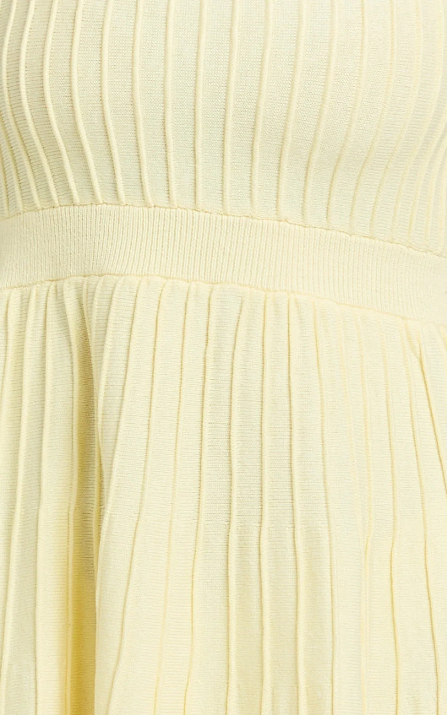 Donissa Mini Dress - Panelled Knit Mini Dress in Butter Yellow
