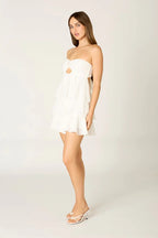 Chiffon Strapless Mini Dress